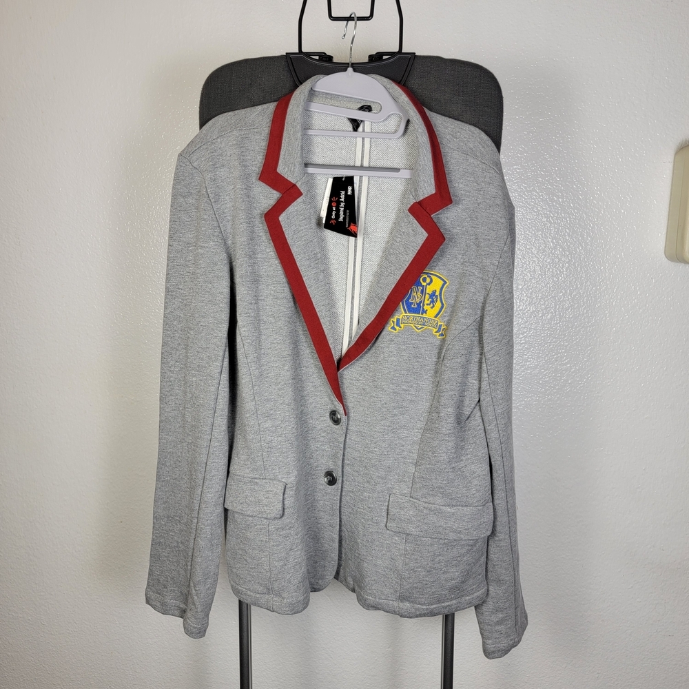 Women’s Target Exclusive Beetlejuice Astrid‎ Graphic Blazer Heather Gray Size L